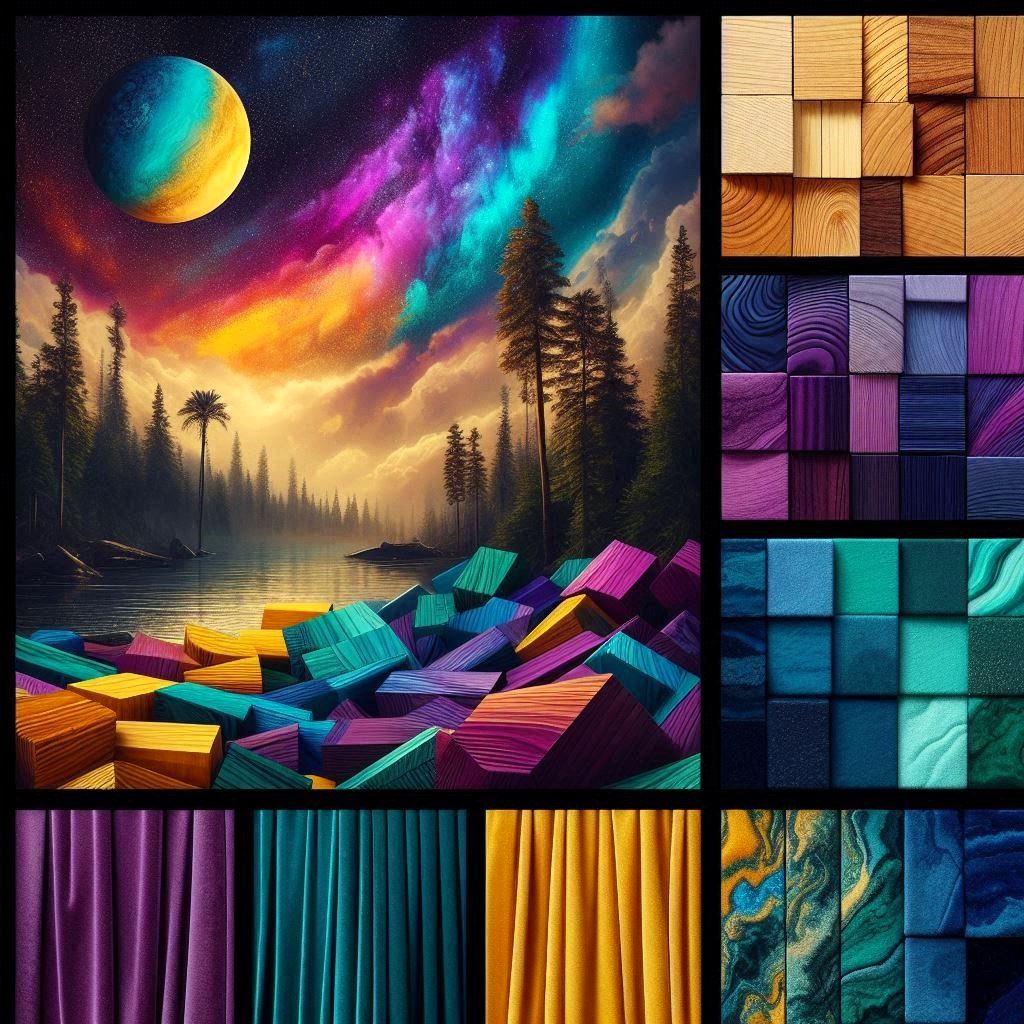 Wood Blocks and Fabric