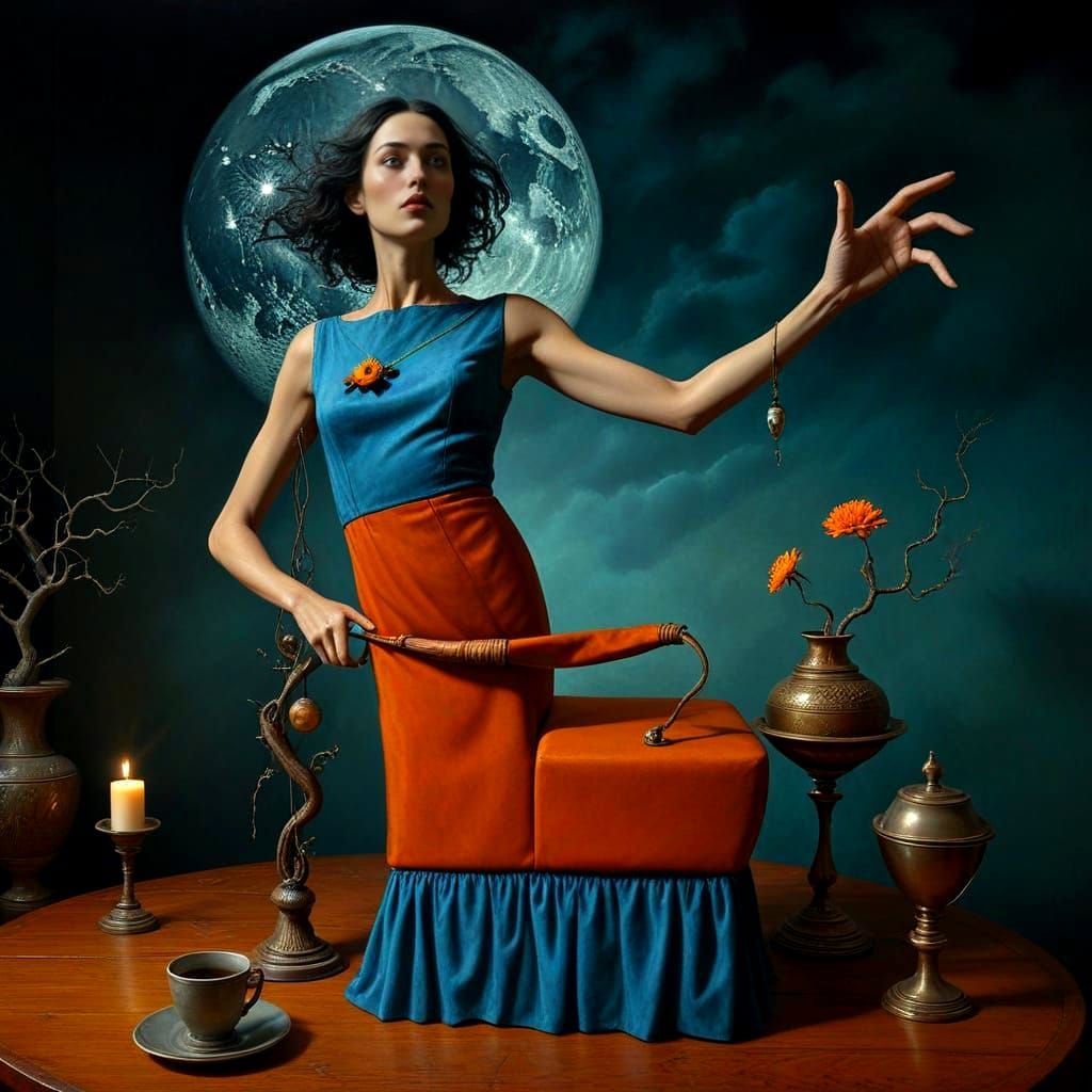 Eerie Surreal Landscape in Hyperrealistic Style