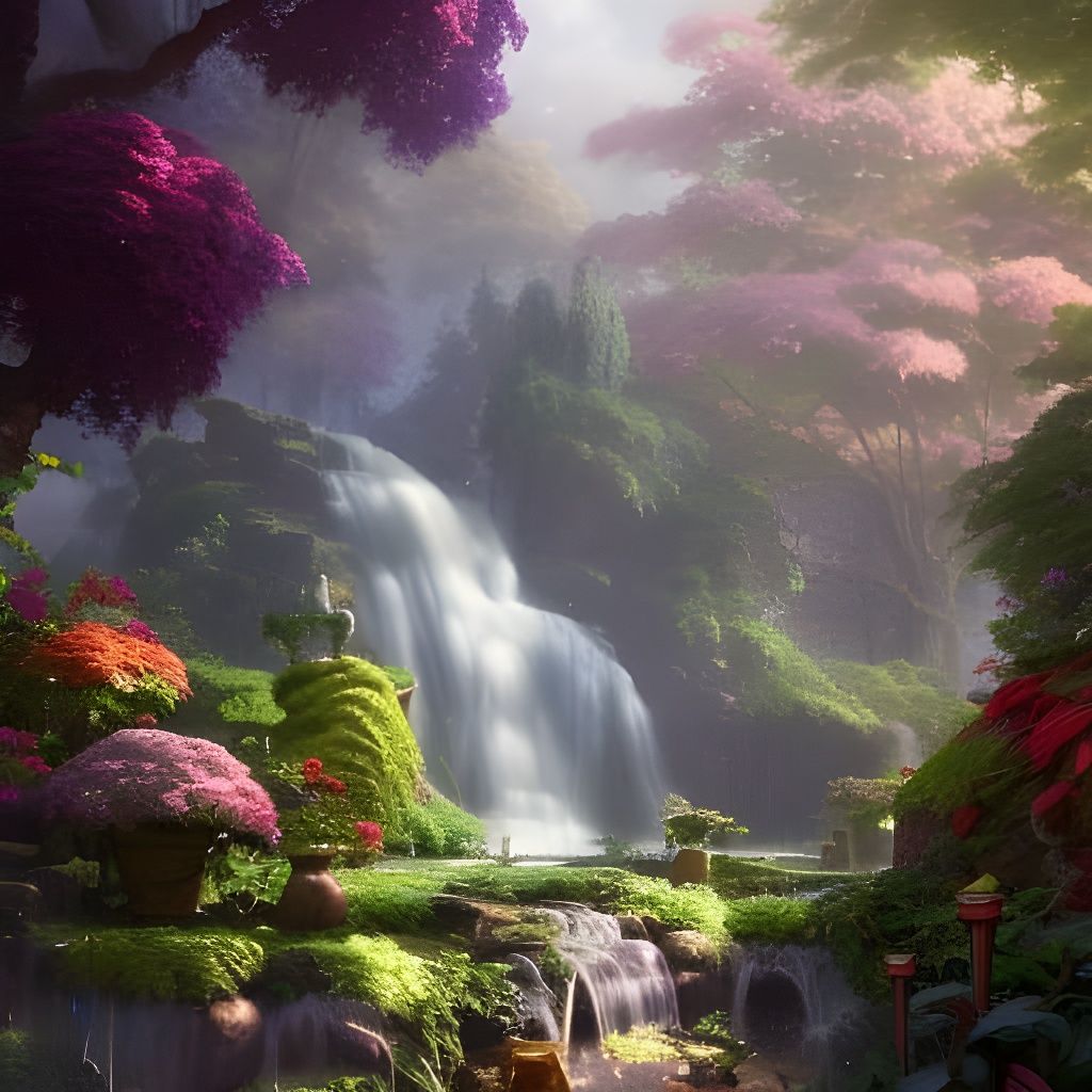 Whimsical Secret Garden 🌺 - AI Generated Artwork - NightCafe Creator