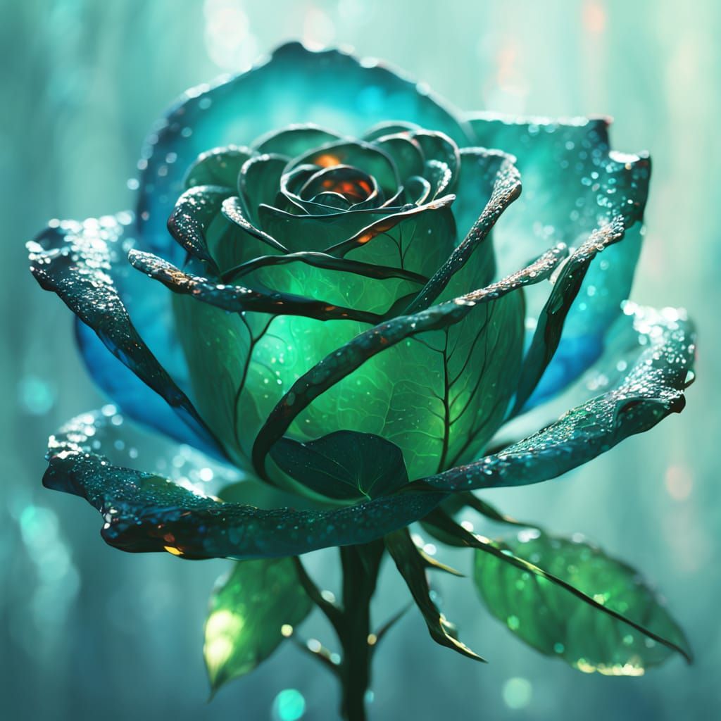 Translucent Blue Rose  by @Paul