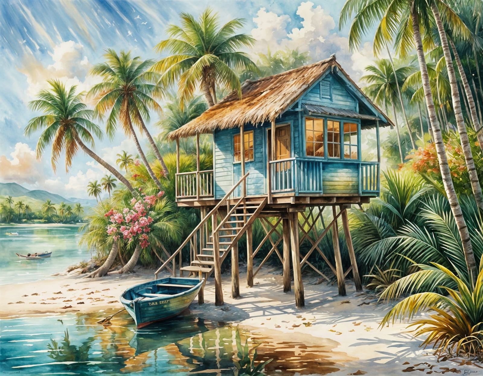 Palm Grove Hut  by @Sharonjoy