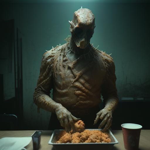 Fried chicken by Zdzislaw Beksinski