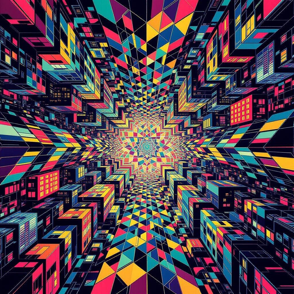 Kaleidoscopic Town  by @MrMachineElf