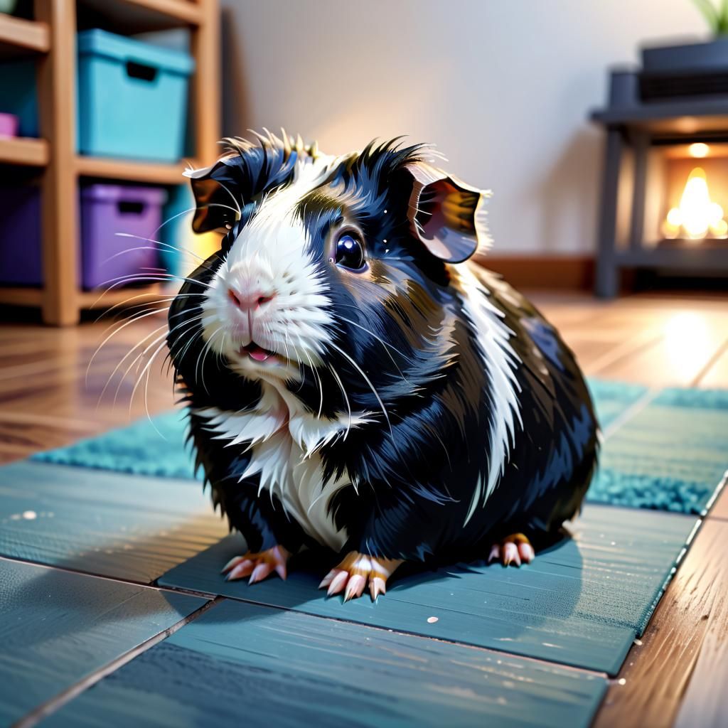 Mostly Black Guinea Pig AI Generated Artwork NightCafe Creator