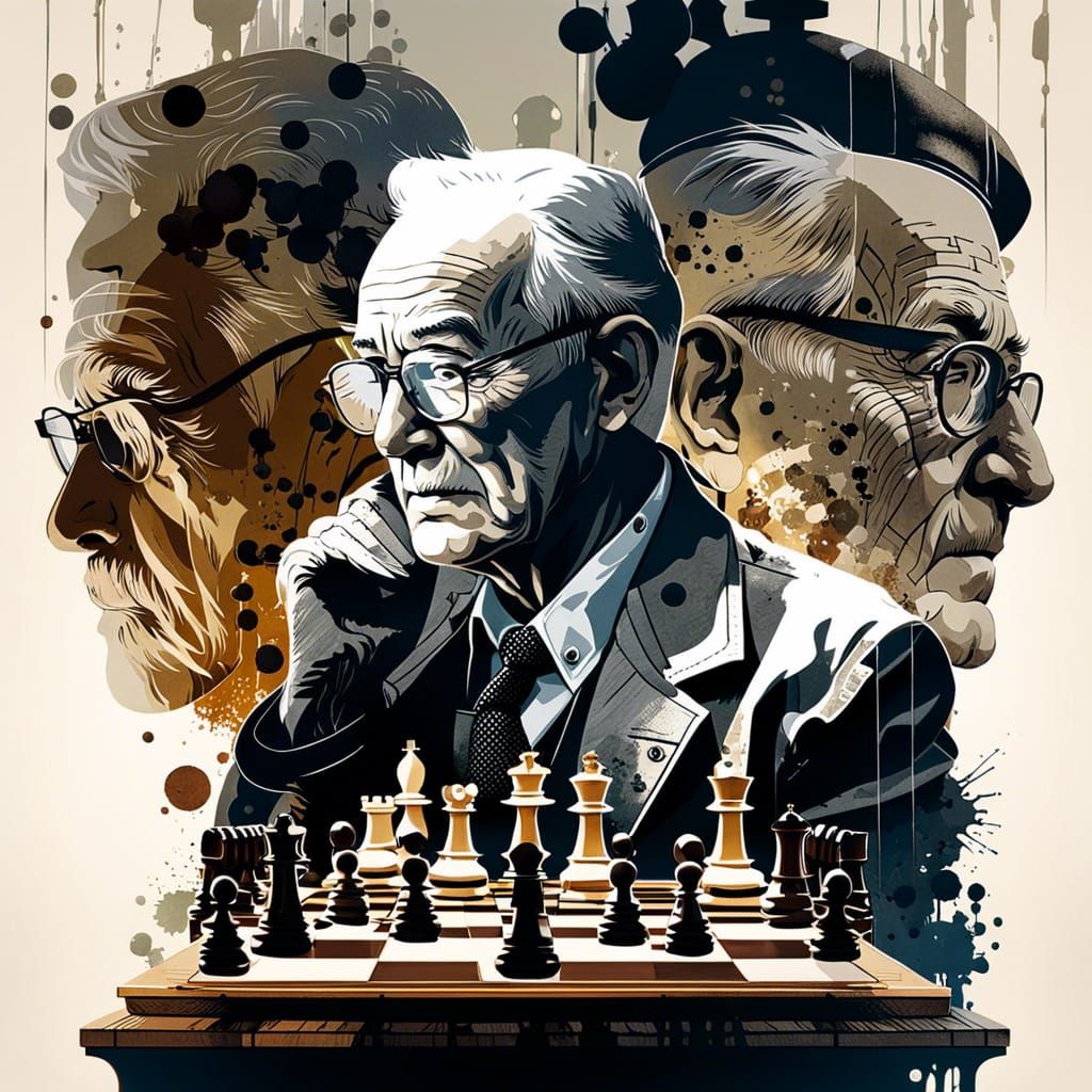 old guy playing chess