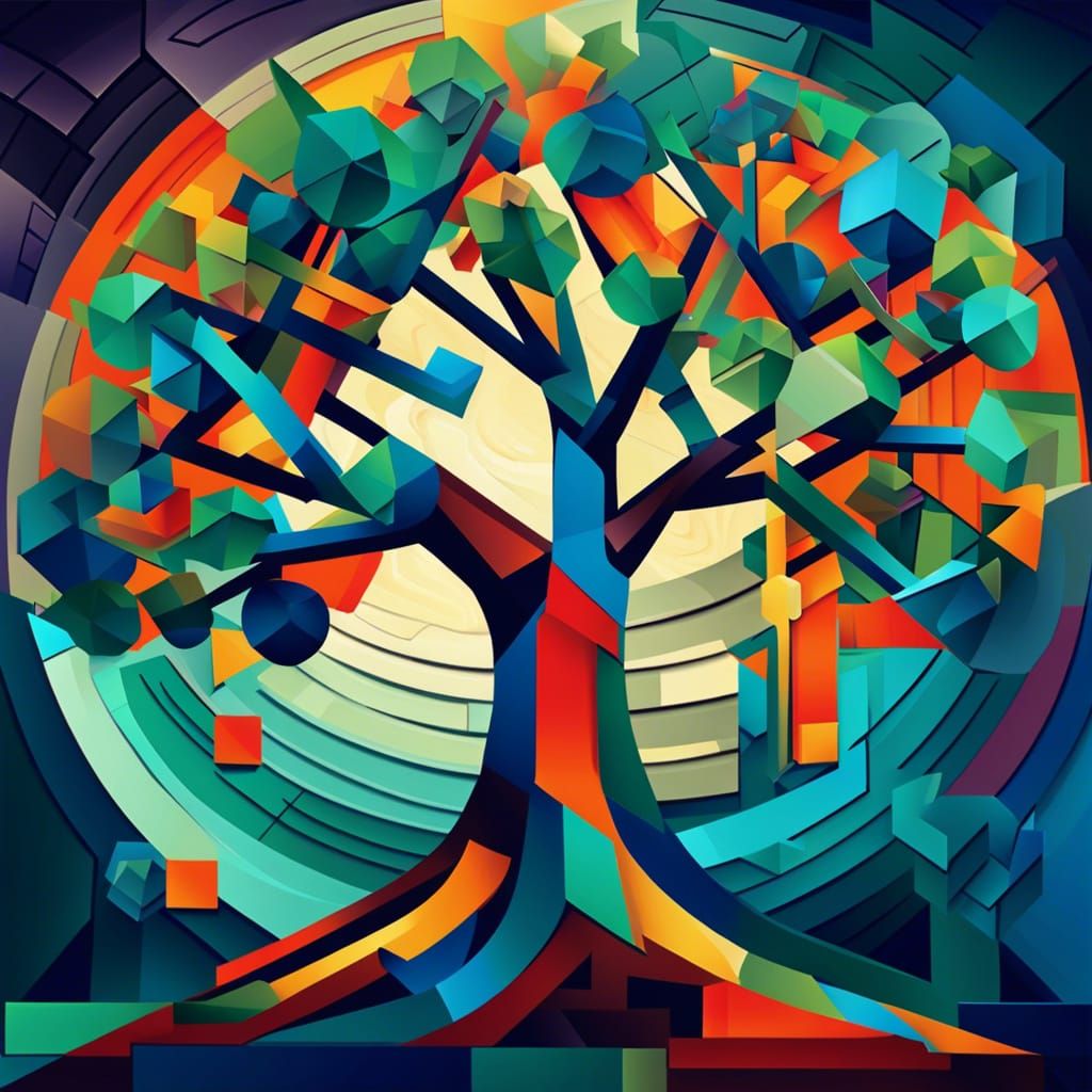 Cubist Tree - AI Generated Artwork - NightCafe Creator