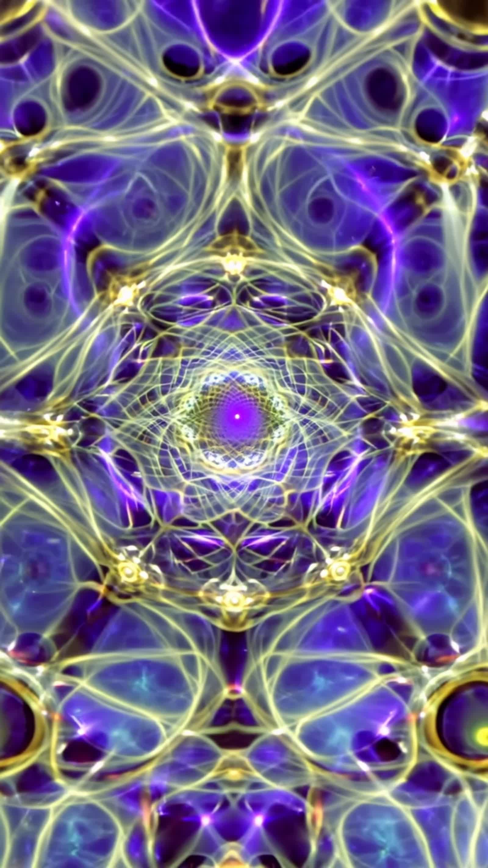 Visualize an infinite, self-recursive cosmos where sacred chemistry and sacred geometry converge in a synergetic apotheo...