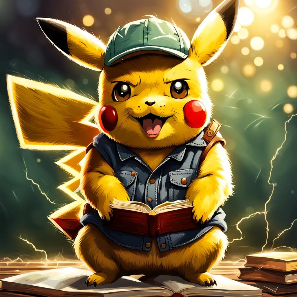Educated Pikachu, do not interupt him reading!!