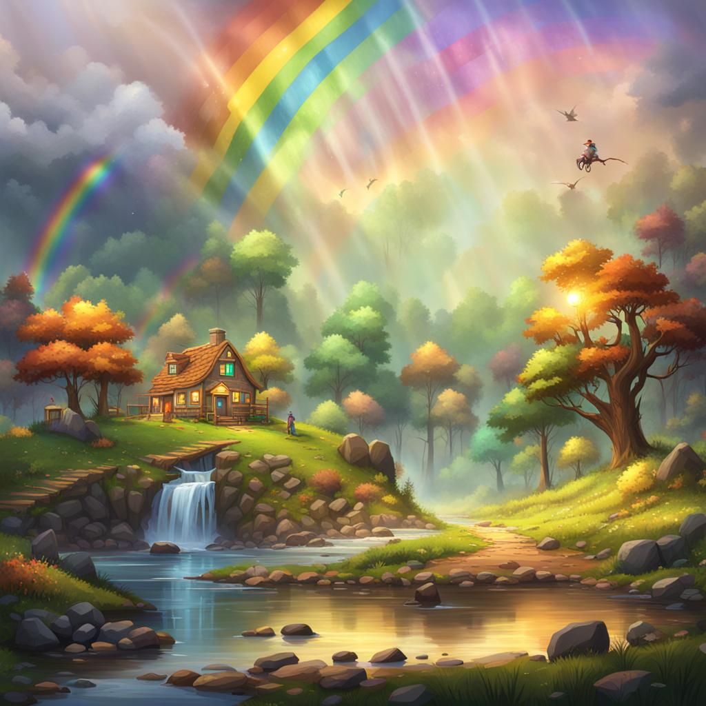 Find Gold in end of Rainbow and it's very lucky place