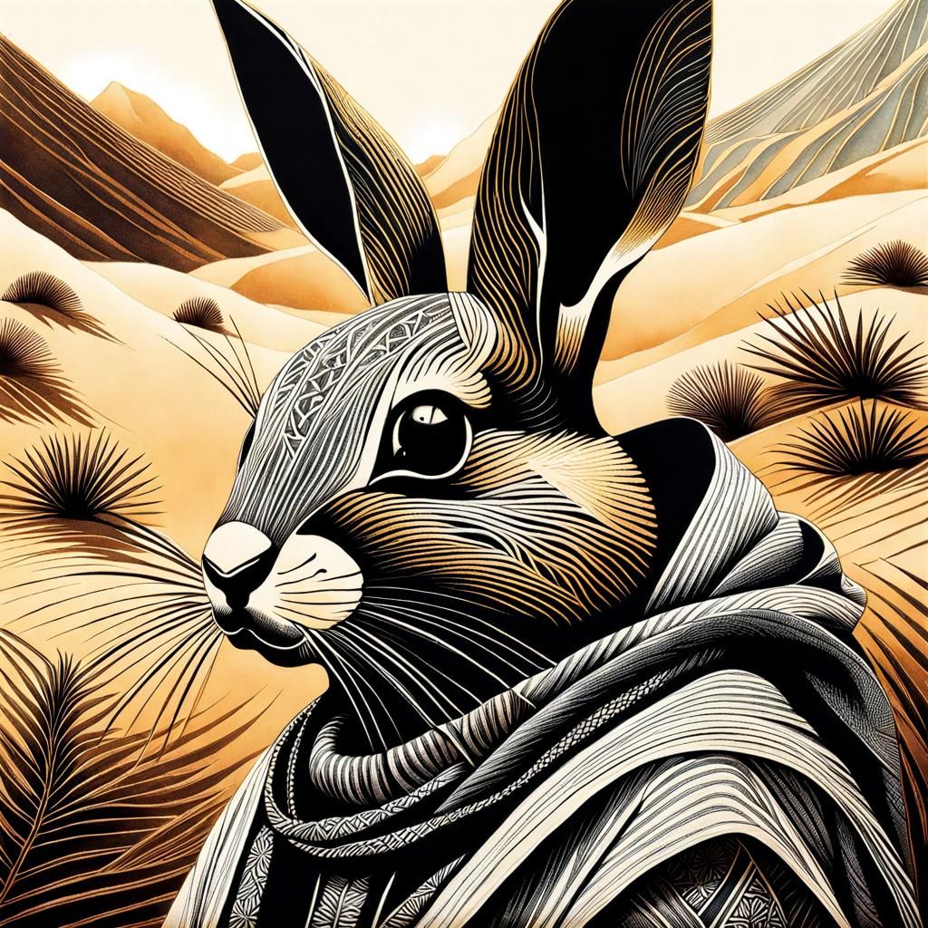 Desert hare  by @BunnyFooFoo
