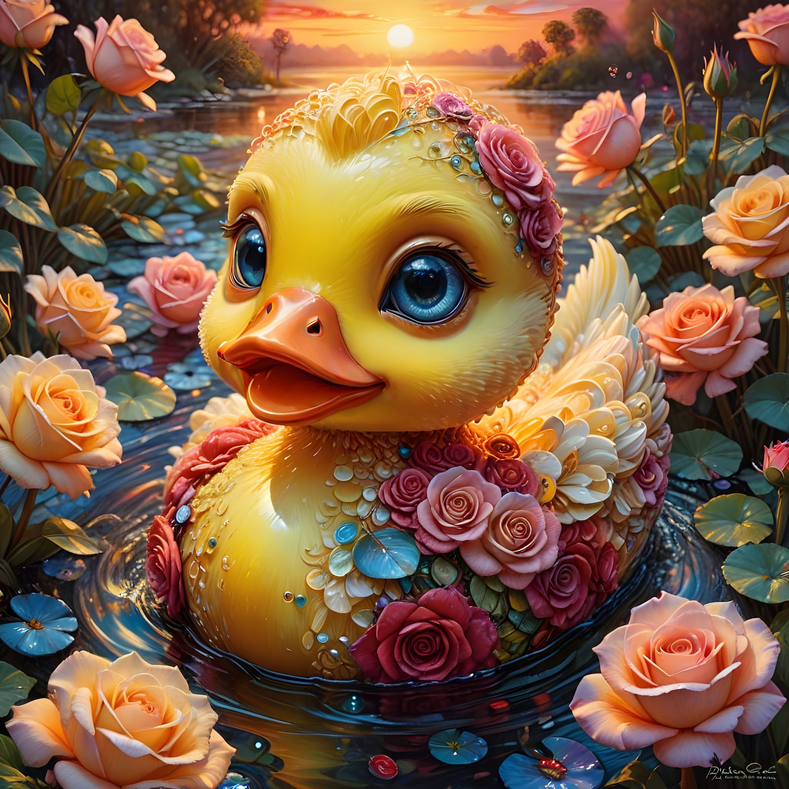 Rose, the living rubber ducky  by @Tiny Pearl Cat