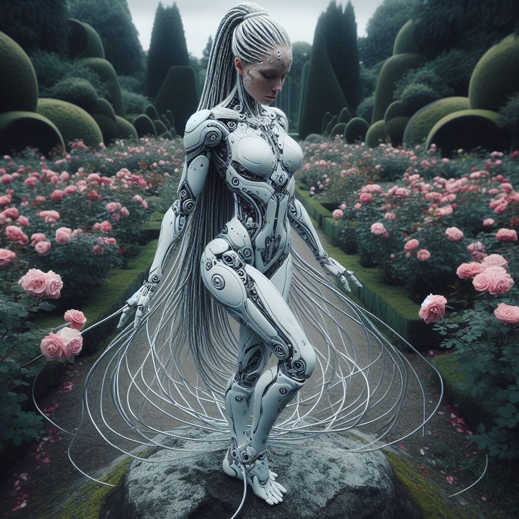 A cyborg too can appreciate beauty of nature.