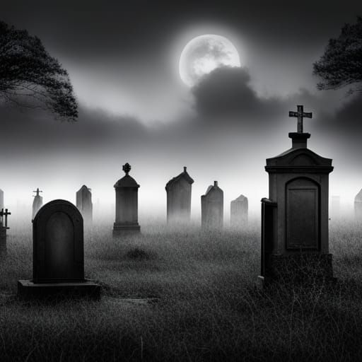 Foggy Cemetery - AI Generated Artwork - NightCafe Creator