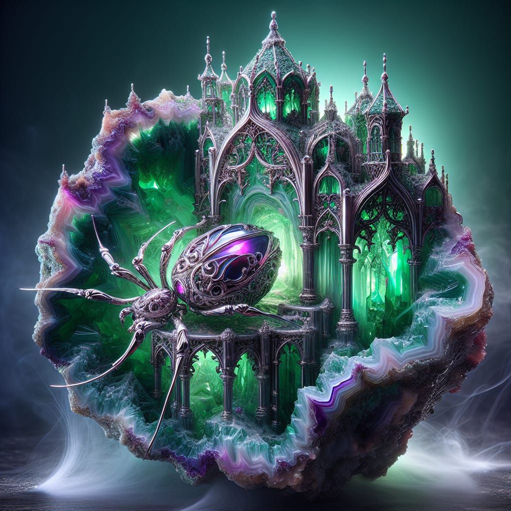 The geode and the spider   by @Ideal