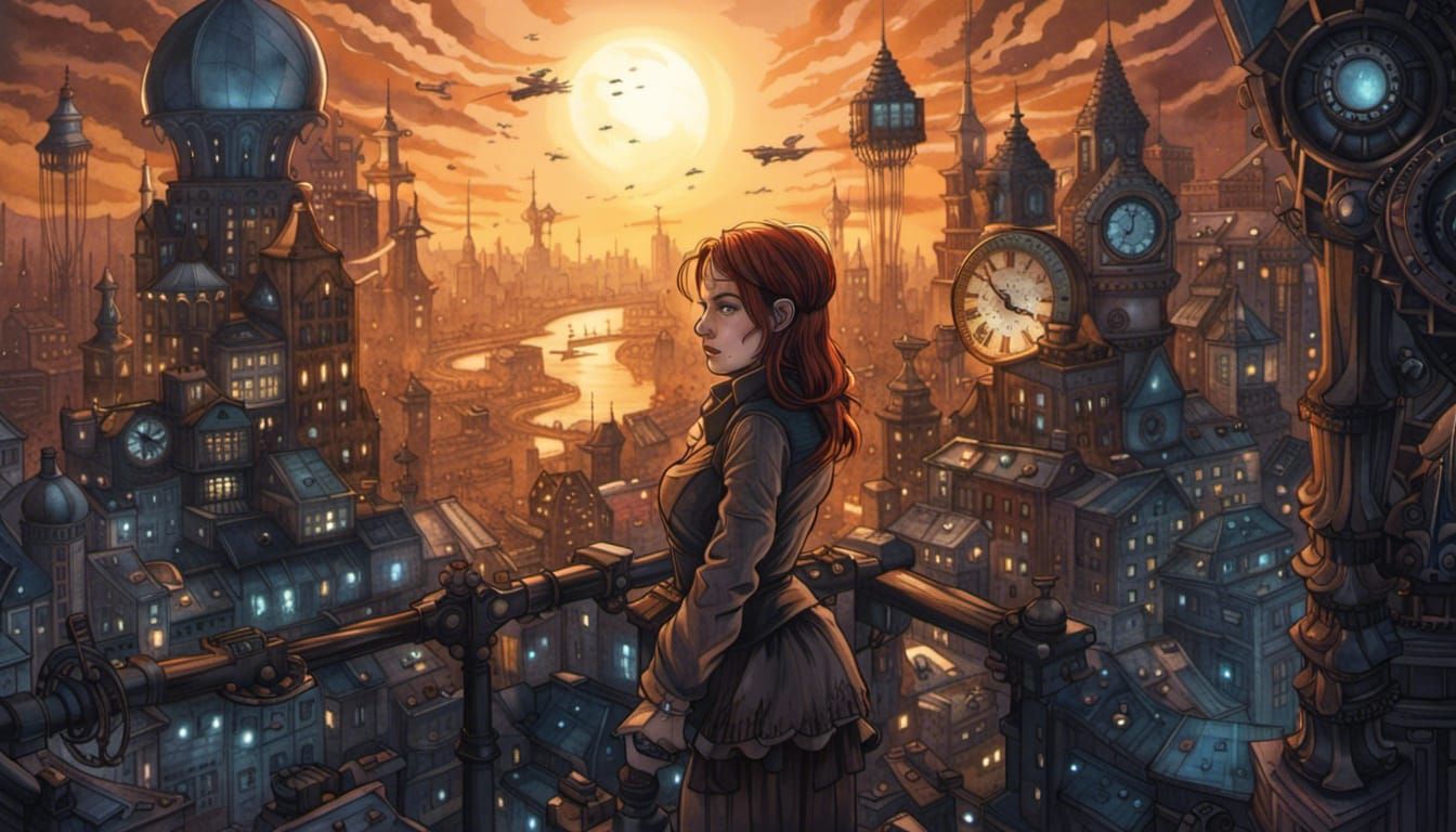 Steampunk City - Ai Generated Artwork - Nightcafe Creator