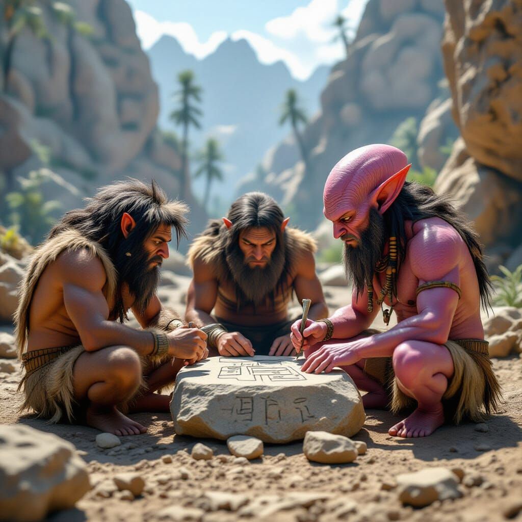 The strange pink-headed visitor taught them many sonders