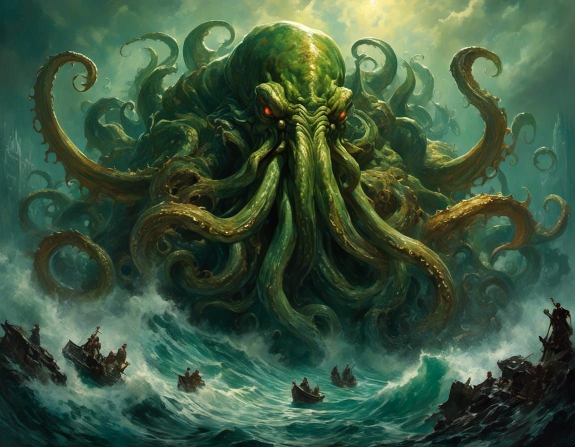 Mighty Cthulhu - AI Generated Artwork - NightCafe Creator