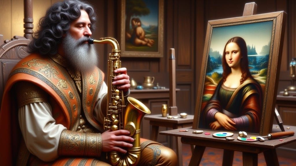 Sax solo for Mona 
using <lora:FiosFantasyGlow:1.0>