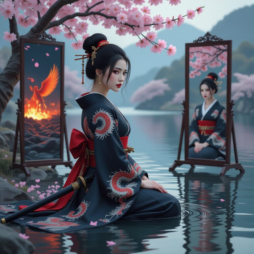 Radiantly Beautiful Enchanted Samurai Woman   by @Monz
