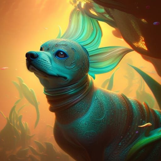 cute dog-mermaid