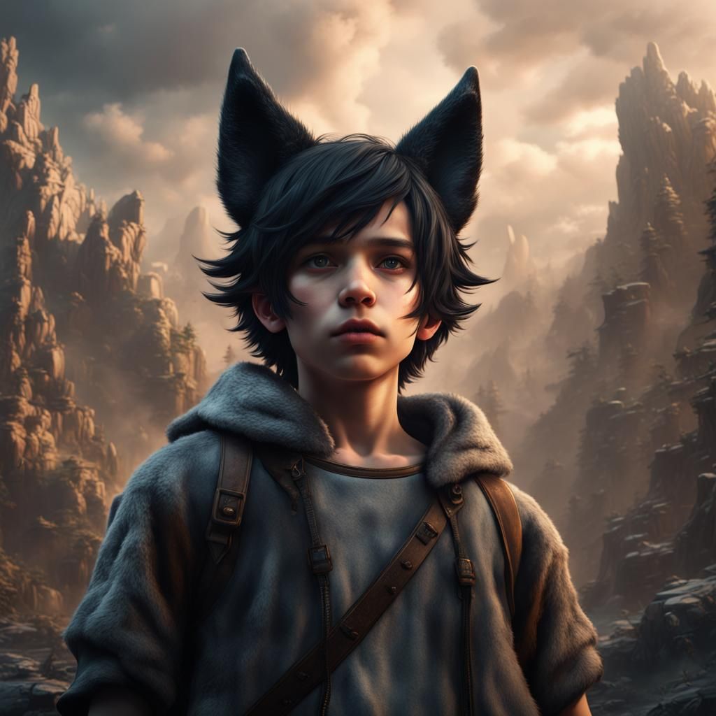 Wolf boy AI Generated Artwork NightCafe Creator