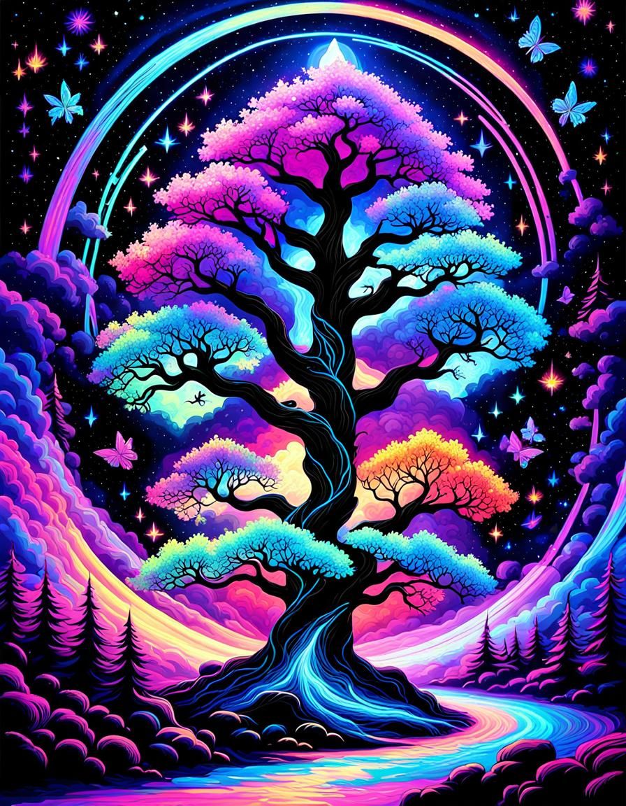 Cosmic Yggdrasil tree  by @StarlaBlaise