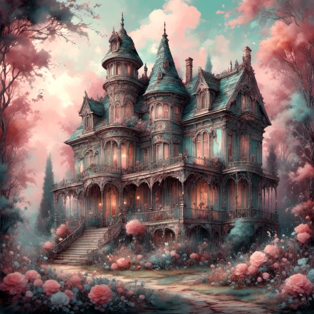 <lora:Victorian Watercolor:1.0> mansion 