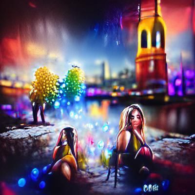 Midnight saints 8k resolution Behance HD acrylic art bokeh c...