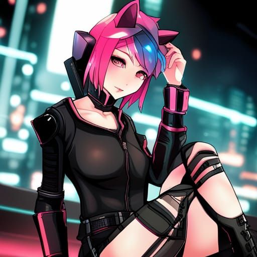 pink and black hair