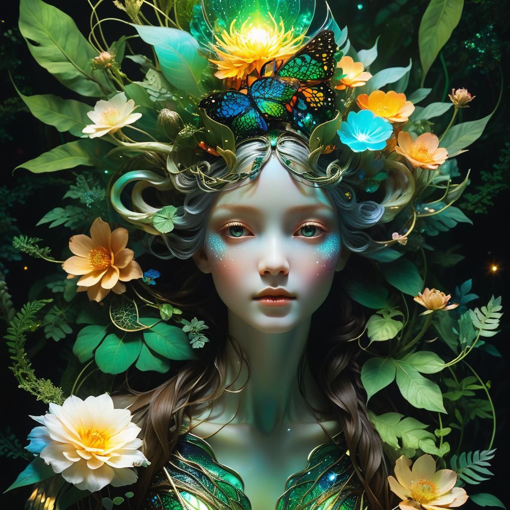 Celestial Being Portrait in Hyperrealistic Style