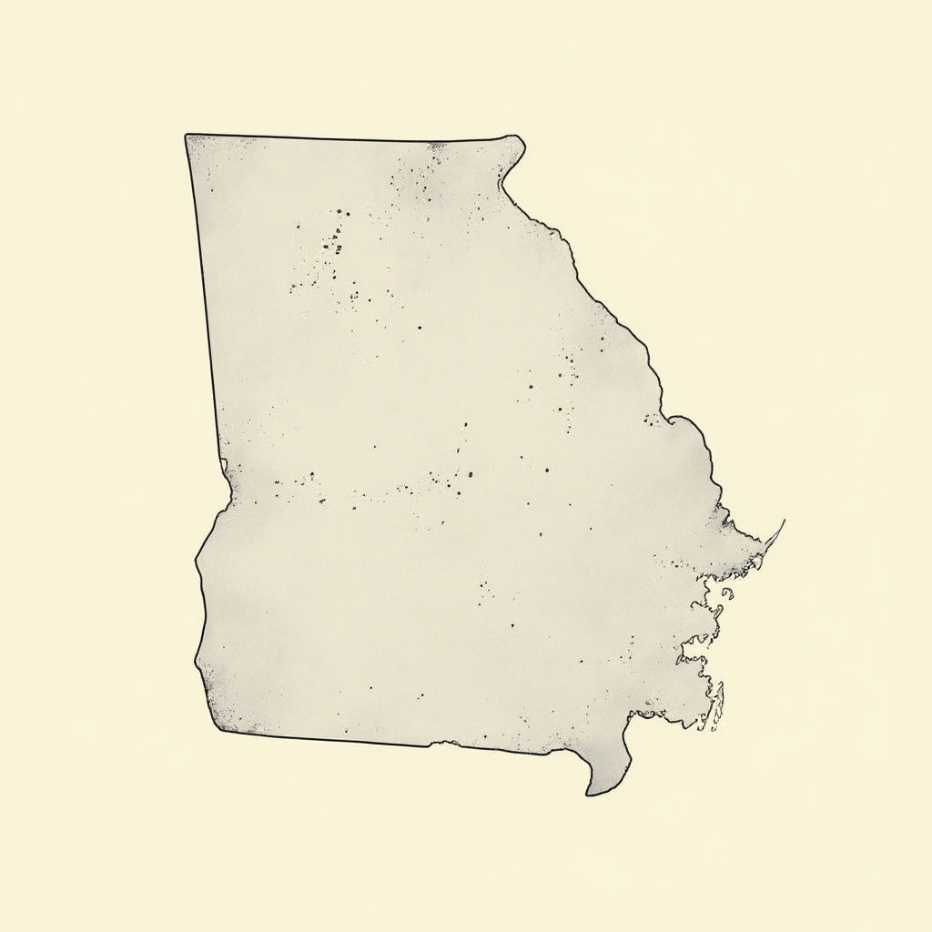 Minimalistic sketch of the outline of Georgia.