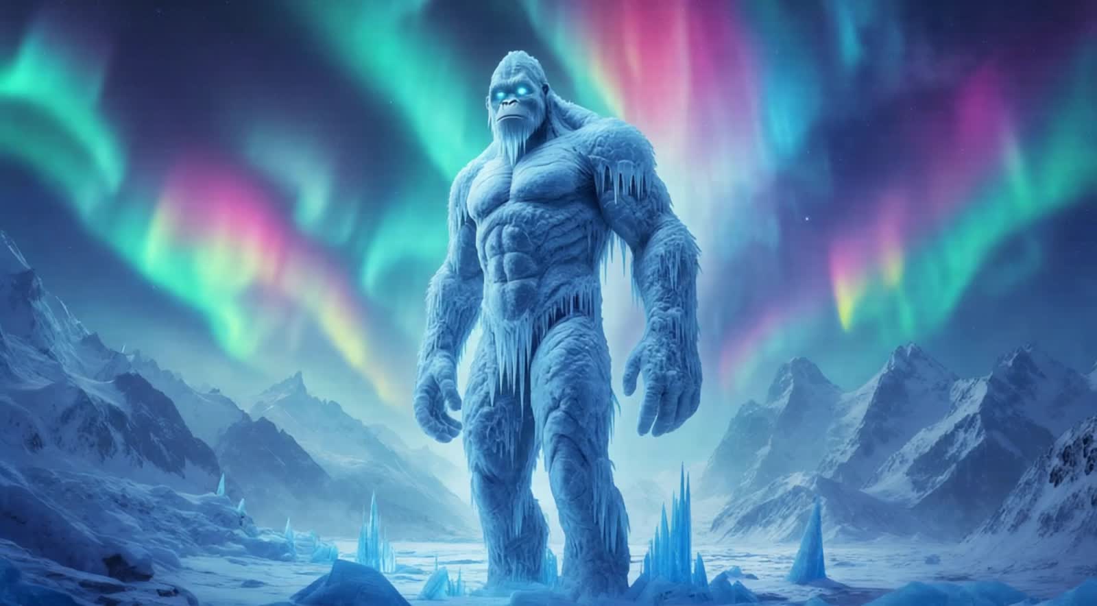 Ancient Cosmic Being Awakens Beneath the Northern Lights
• Style: Alex Grey x Norse myth
• Story: An ice-covered god awa...