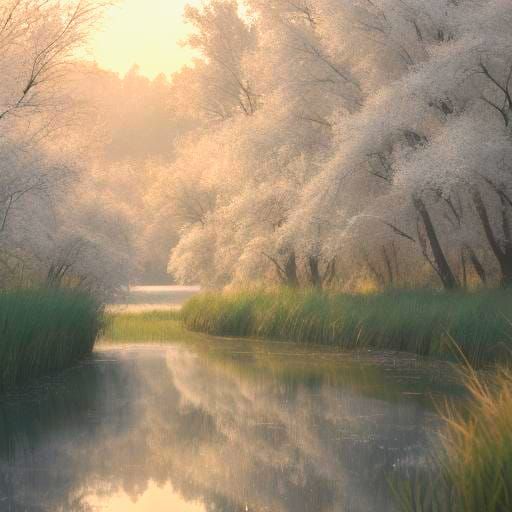 willows bloom by the river