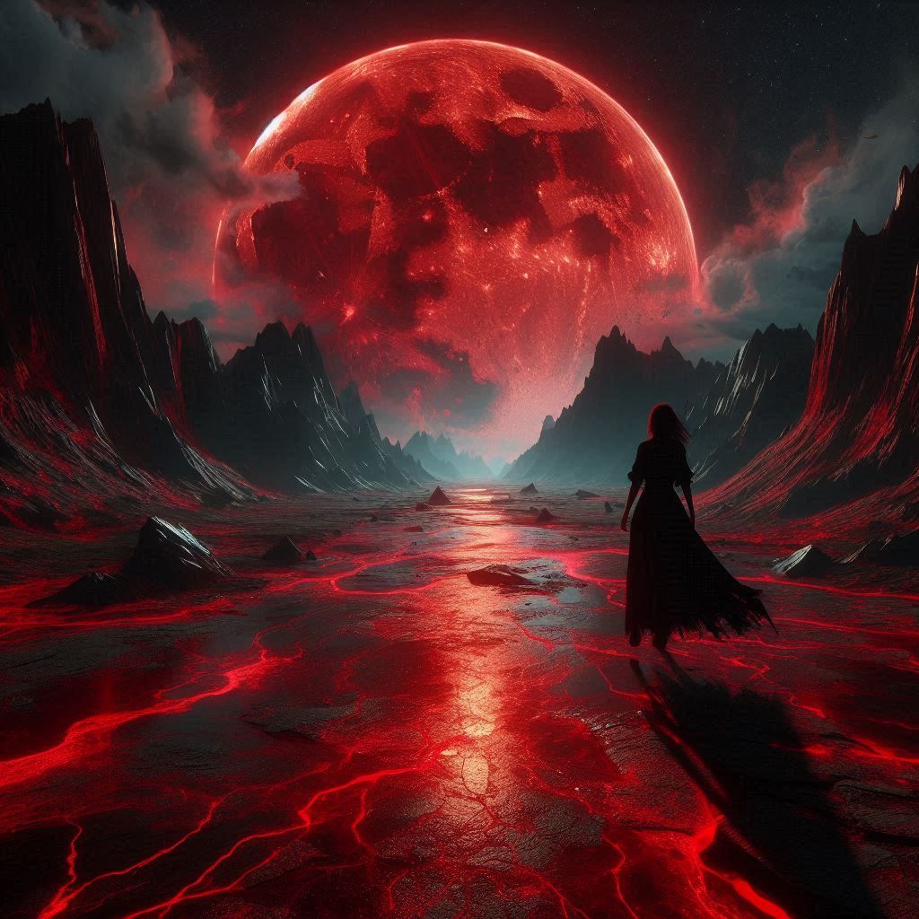 The waters dried and gone are replaced by Lava.