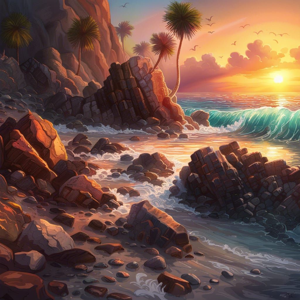 A rocky beach  by @undefined