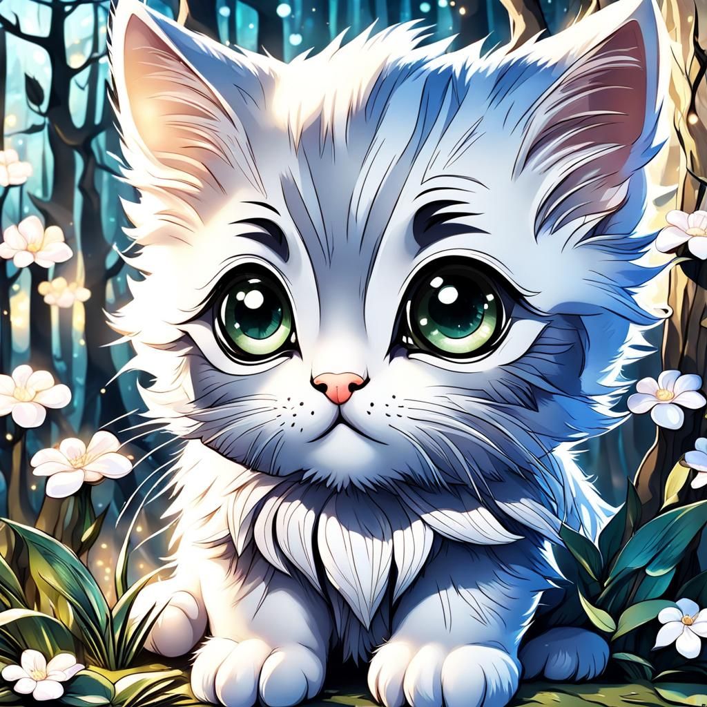 Chibi Kitten  by @River Aquarius