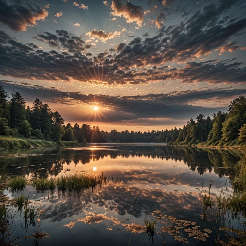 Lake Sunrise  by @medragon