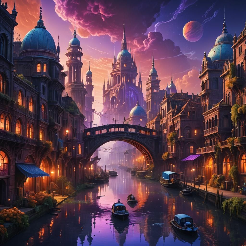 the most awe-inspiring, spectacular and beautiful incredibly alien martian sailing along canals in a ...  by @Vox