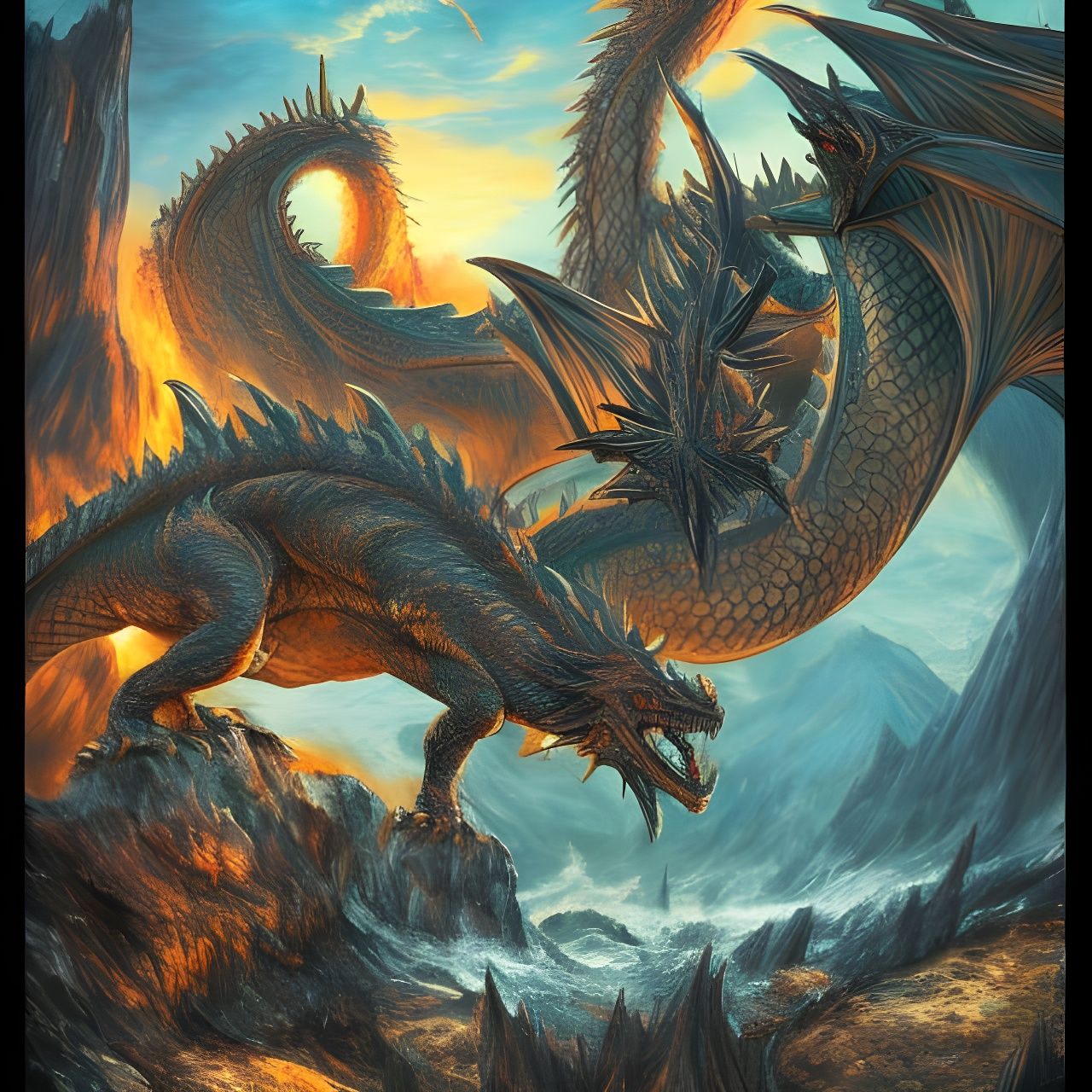 The Dawn of Dragon hybrids - AI Generated Artwork - NightCafe Creator