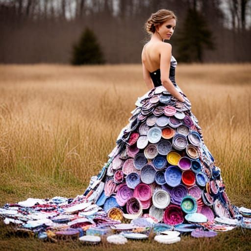 EcoWeddingDress paper recycled - AI Generated Artwork - NightCafe Creator