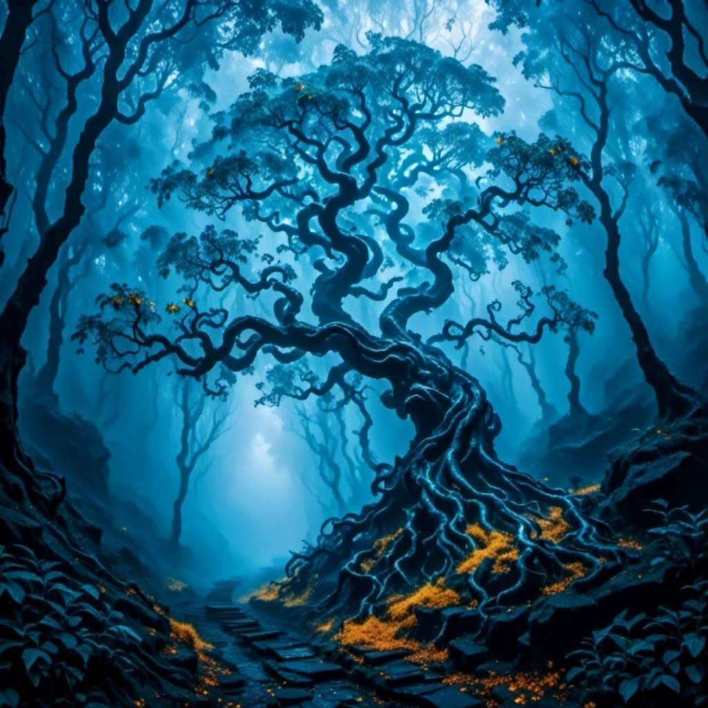 Gnarly tree - AI Generated Artwork - NightCafe Creator