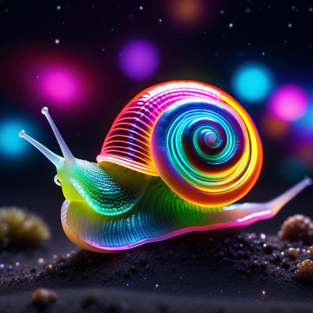 Neon snail  by @Cercis