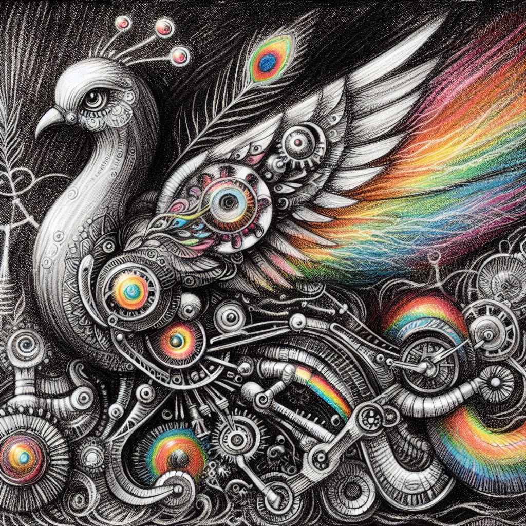 Clockwork Peacock Drawings