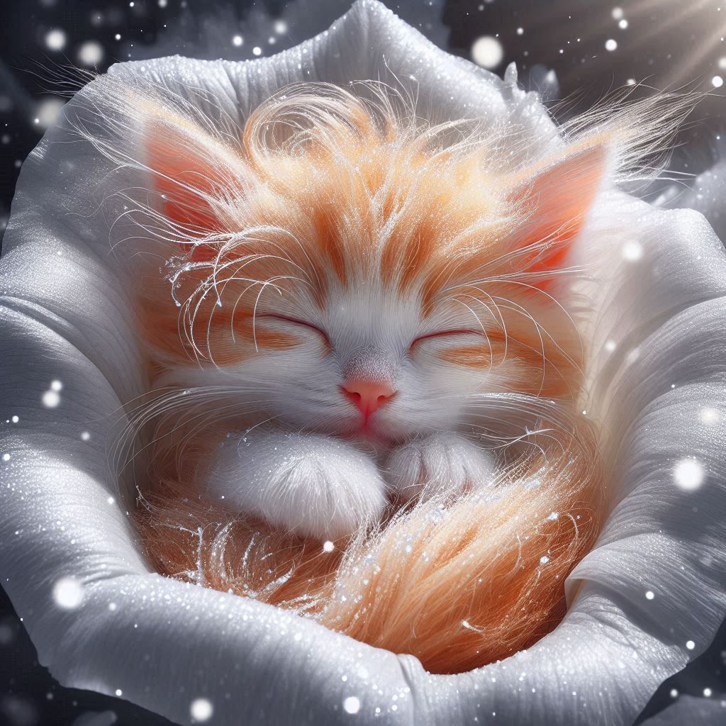 Soft kitty, warm kitty, little ball of fur! Happy kitty, sle...