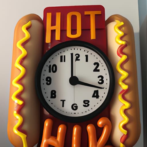 A hot dog clock