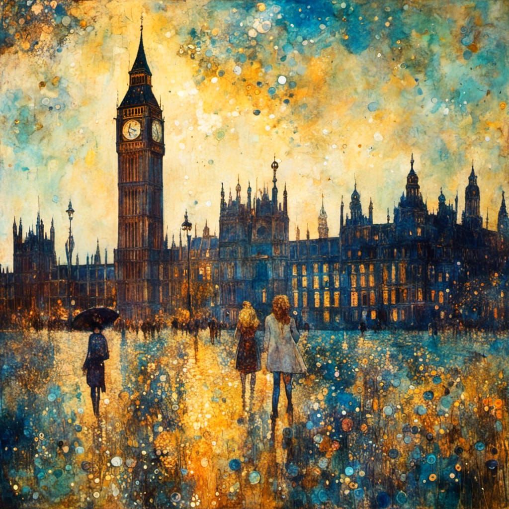 <lora:LandscapeAXL:1.0>  London quarter Big Ben tower people colorful vibrant bold color sunny day