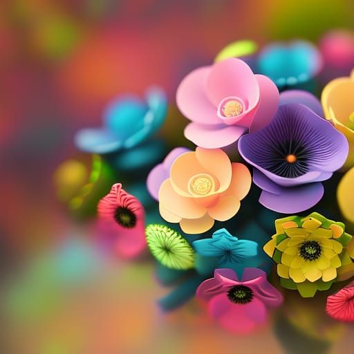 Pastel colored flowers