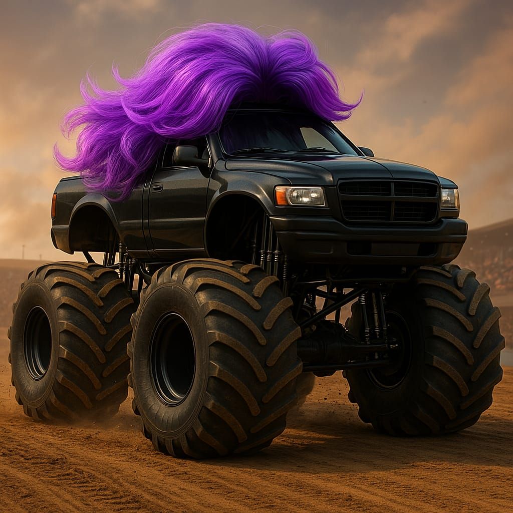 Monster Truck with Purple Wig