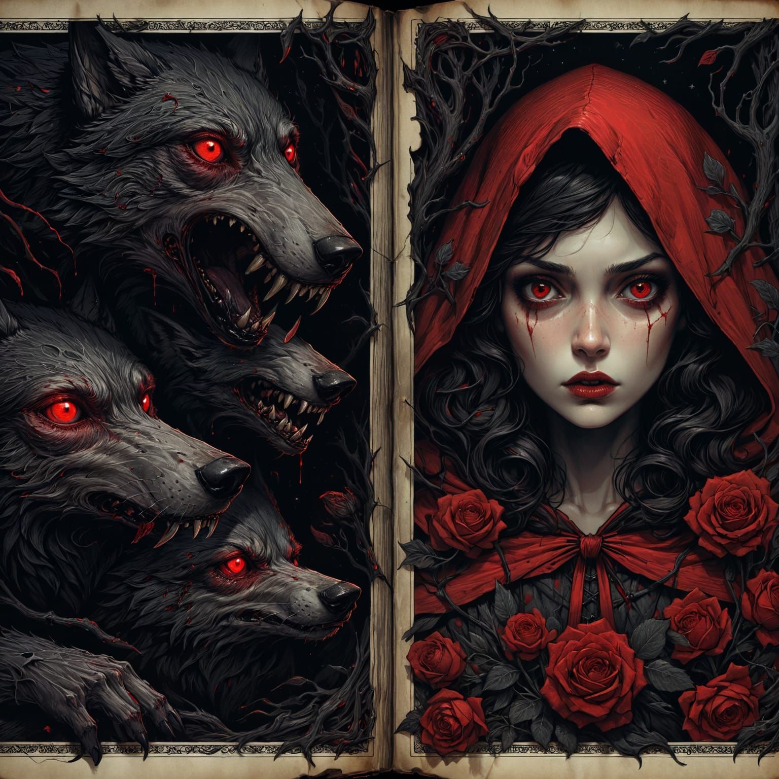 A very dark version of Little Red Riding Hood