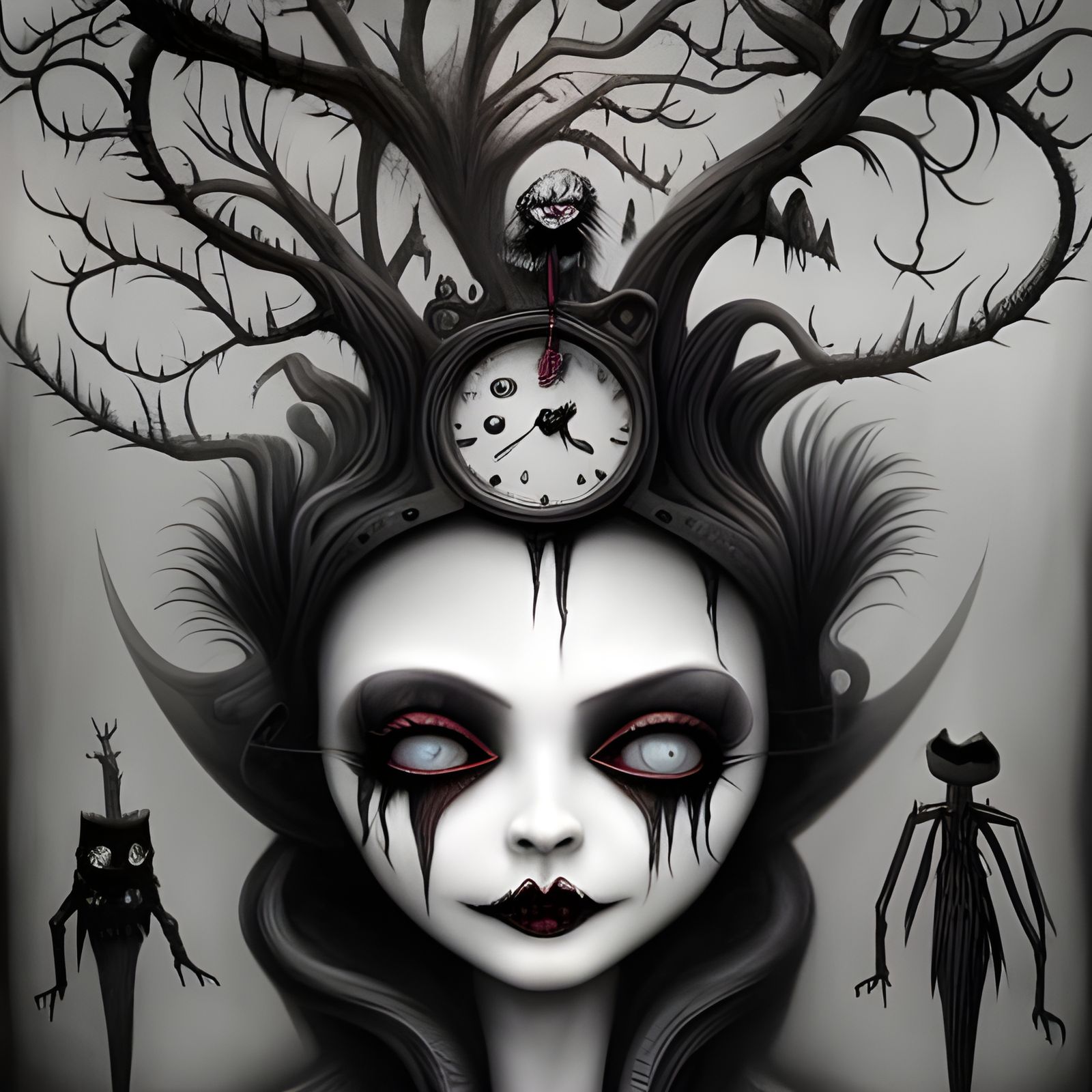 Eerie Surreal Circus in Tim Burton Style